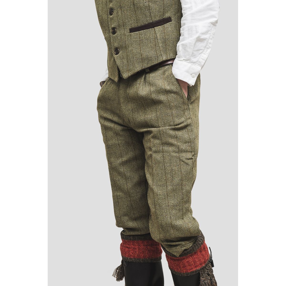 Tweed Breeks knæbukser (LANG udgave), lys salvie - 38 L