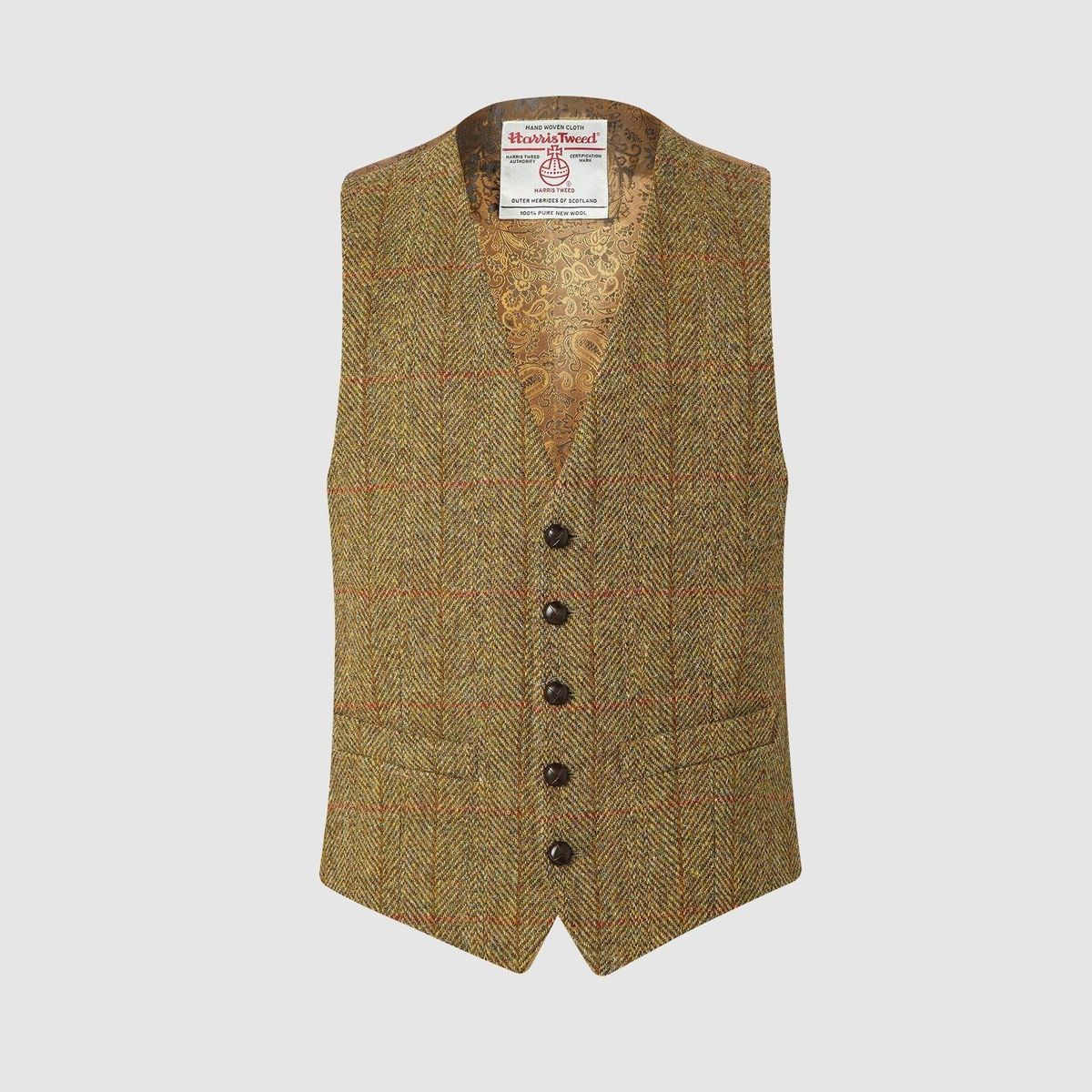 Iain vest, mustard, Harris Tweed - 52 UK