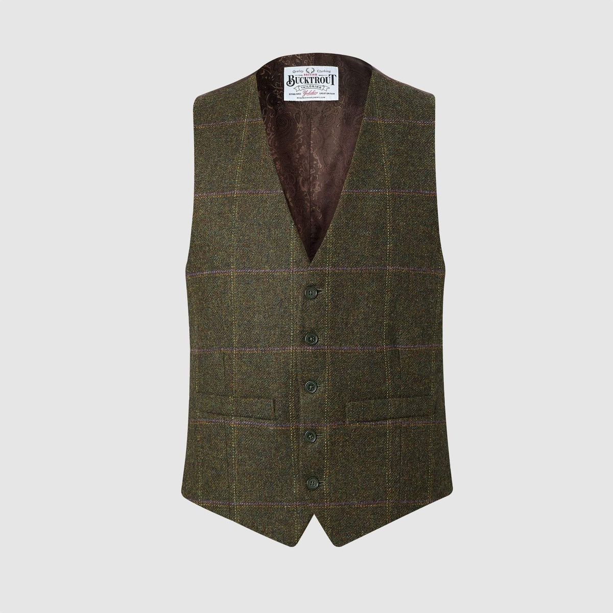 Iain vest, grøn, Yorkshire Tweed - 48 UK