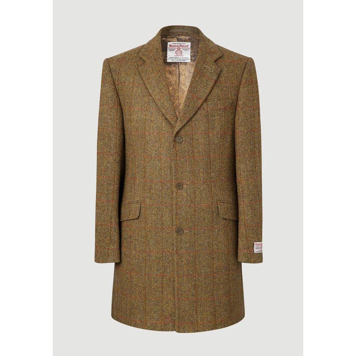 MURDO 3/4 COAT, mustard herringbone - 50 UK