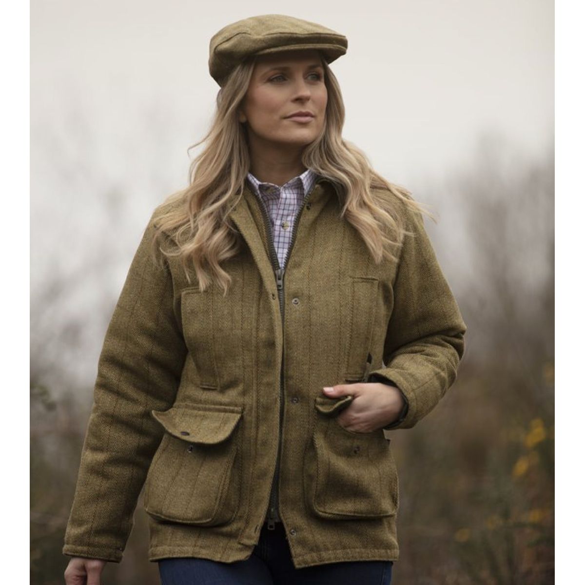 Hazelwood Ladies Tweed Country Jacket, lys salvie - 8 (XS)