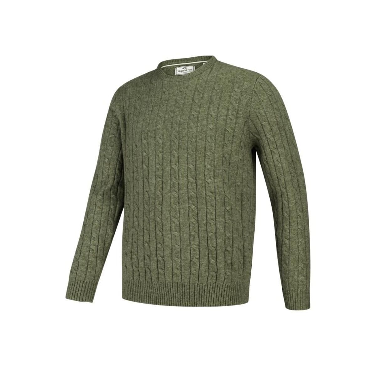 Jedburgh Crew Neck Cable Pullover, timiangrøn - S (39-40)