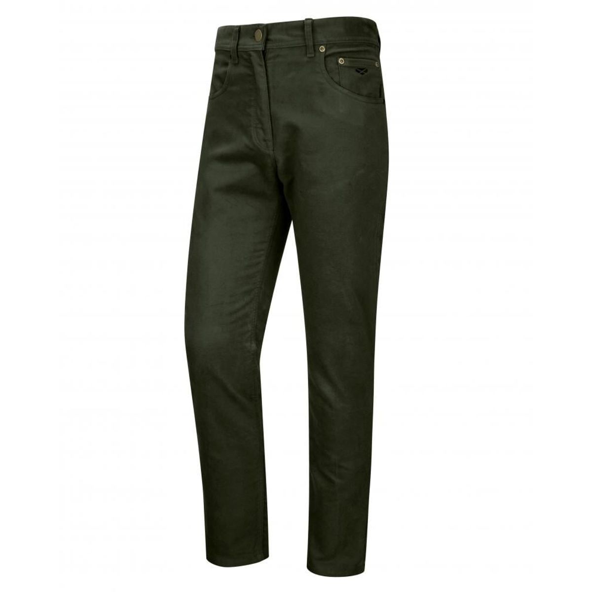 Carrick Mens moleskin jeans, olivengrøn m. stretch - 36L