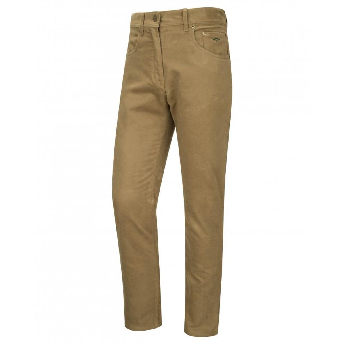 Carrick Mens moleskin jeans, lys mos farvet m. stretch - 40R