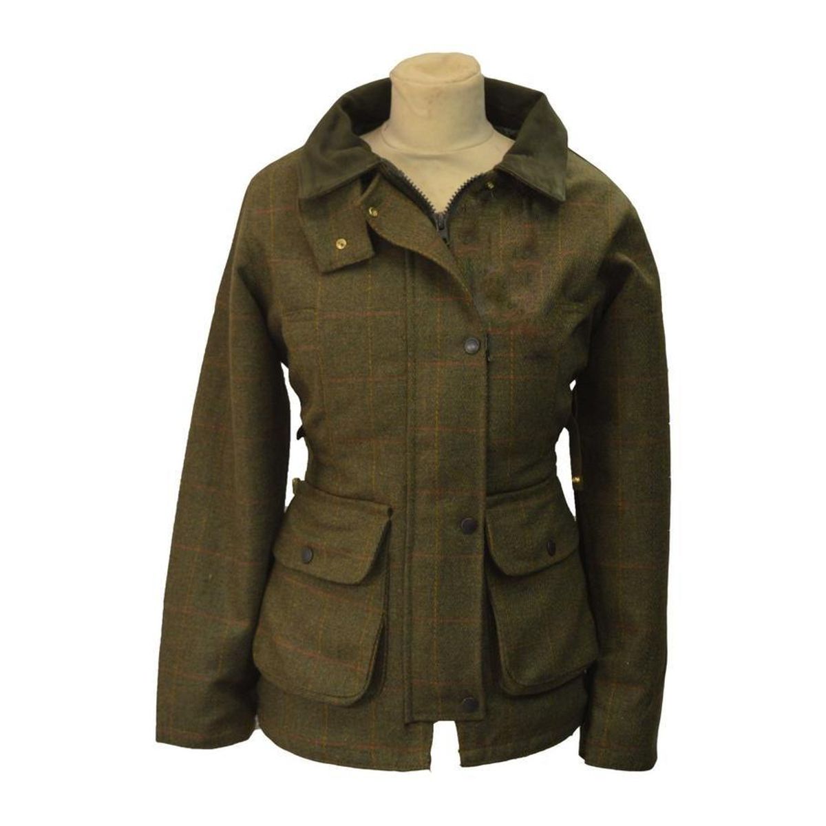 Hazelwood Ladies Tweed Country Jacket, mørk grøn - 22 (4XL)