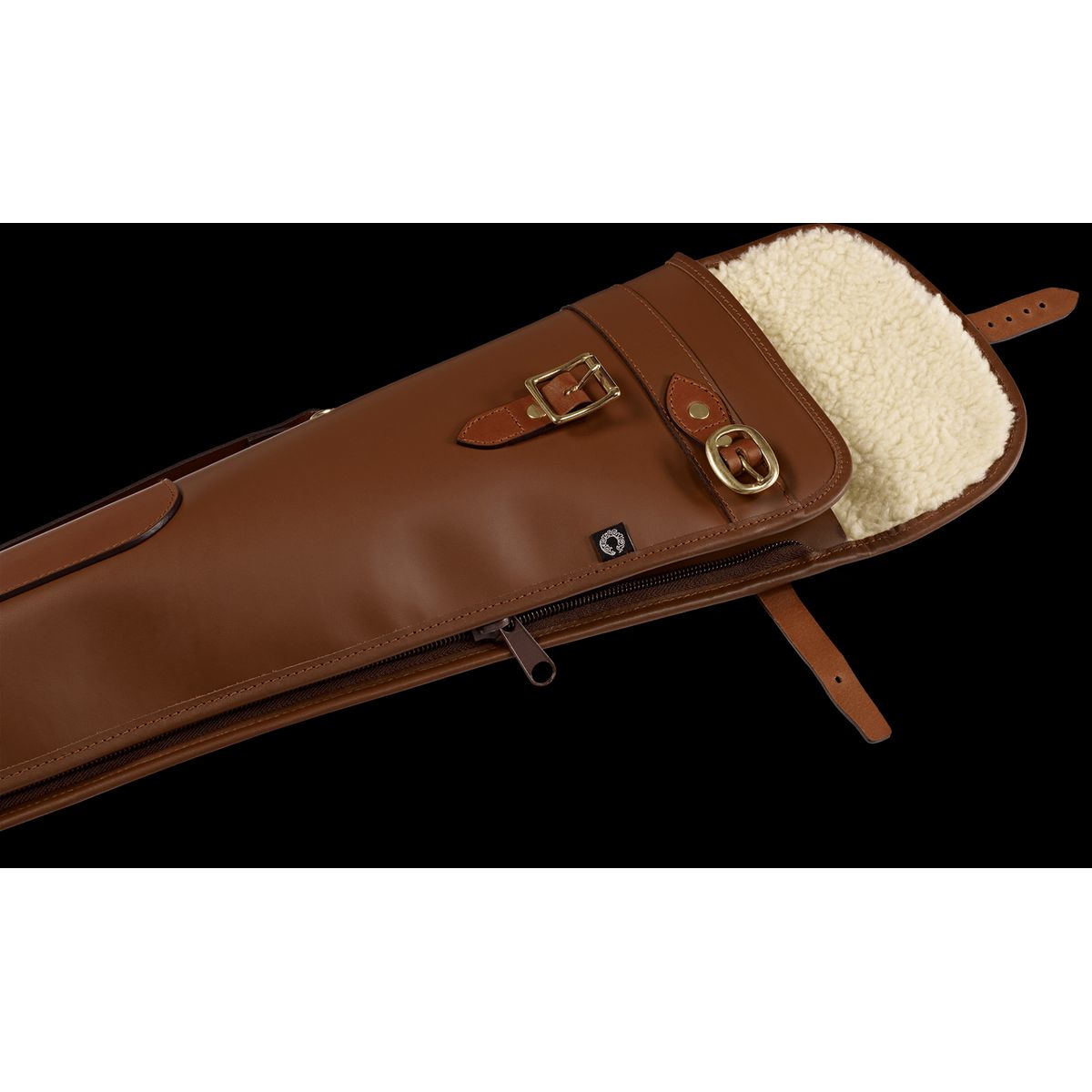 CROOTS Byland Shotgun Slip zip/flap, læder, london tan - 32"