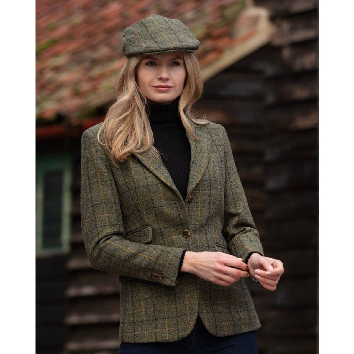 Mayland ladies hacking jacket, tweed, navy stripe - L (14)