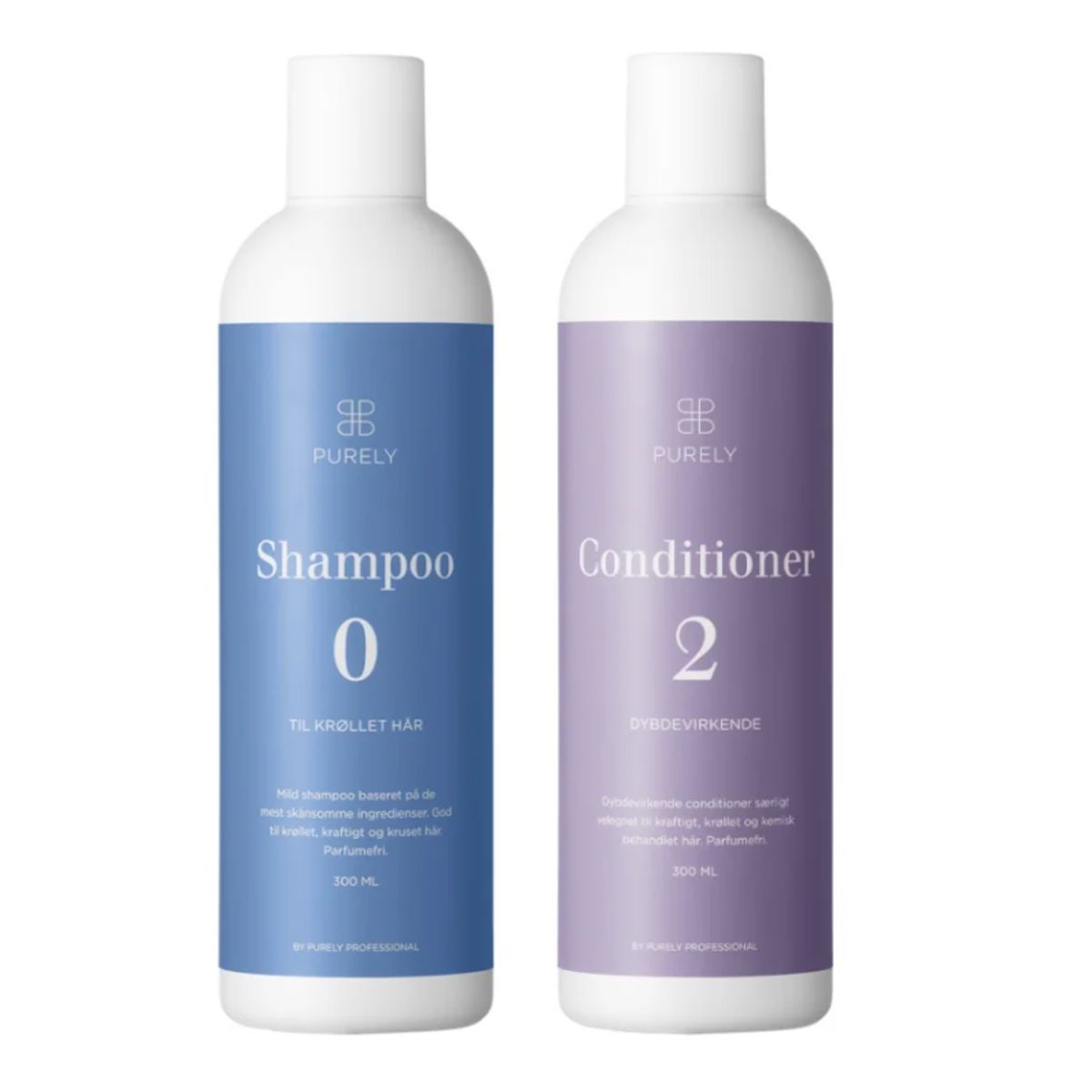 Purely Professional - sæt til krøller i kraftigt hår m. Shampoo 0 og Conditioner 2