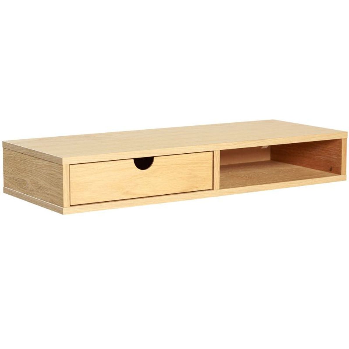 Woodman Farsta hylde med skuffe i eg 78x31x12 cm