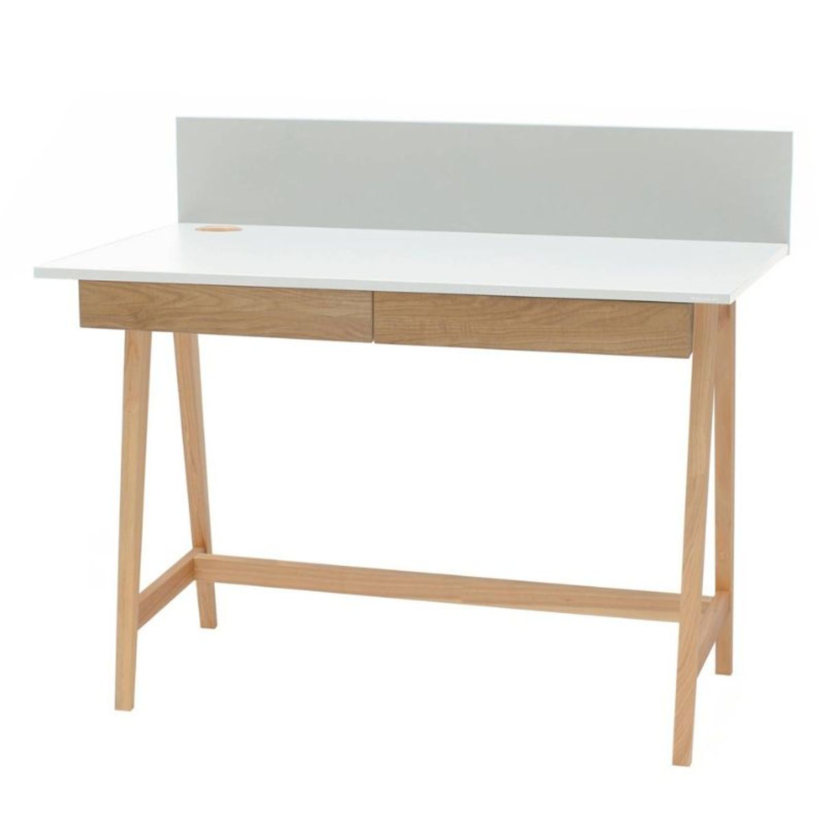 Skrivebord i asketræ og MDF 110x50x75 cm Flere varianter - Babyblå