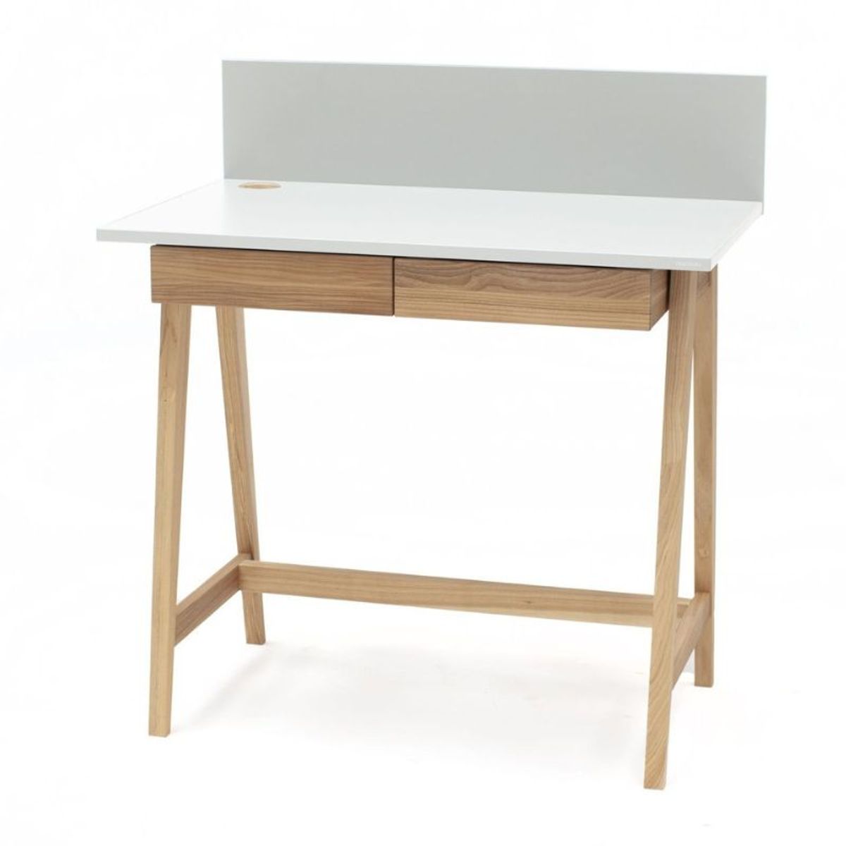 Skrivebord i asketræ og MDF 85x50x75 cm Flere varianter - Sort