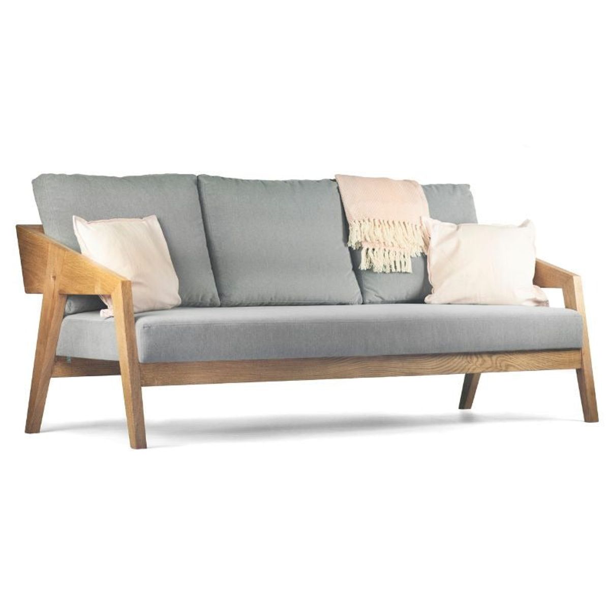 Piko sofa i massiv egetræ på 200x82x92 cm