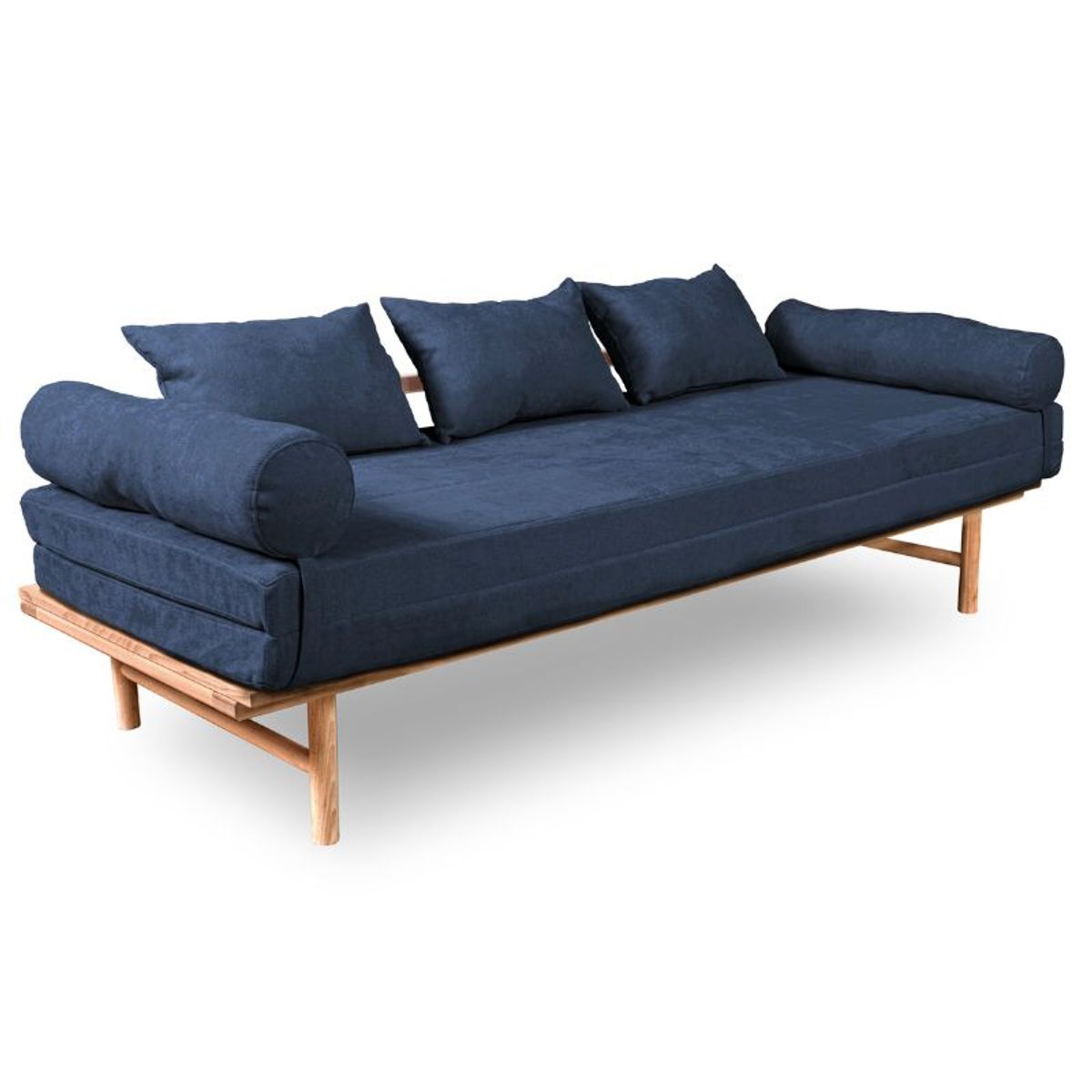 Sovesofa i træ på 201x144x55 cm Flere farver - Oliebehandlet / Creme