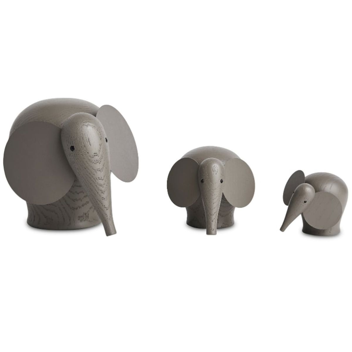 Nunu Elephant elefant figur i taupe grå træ WOUD - Mini