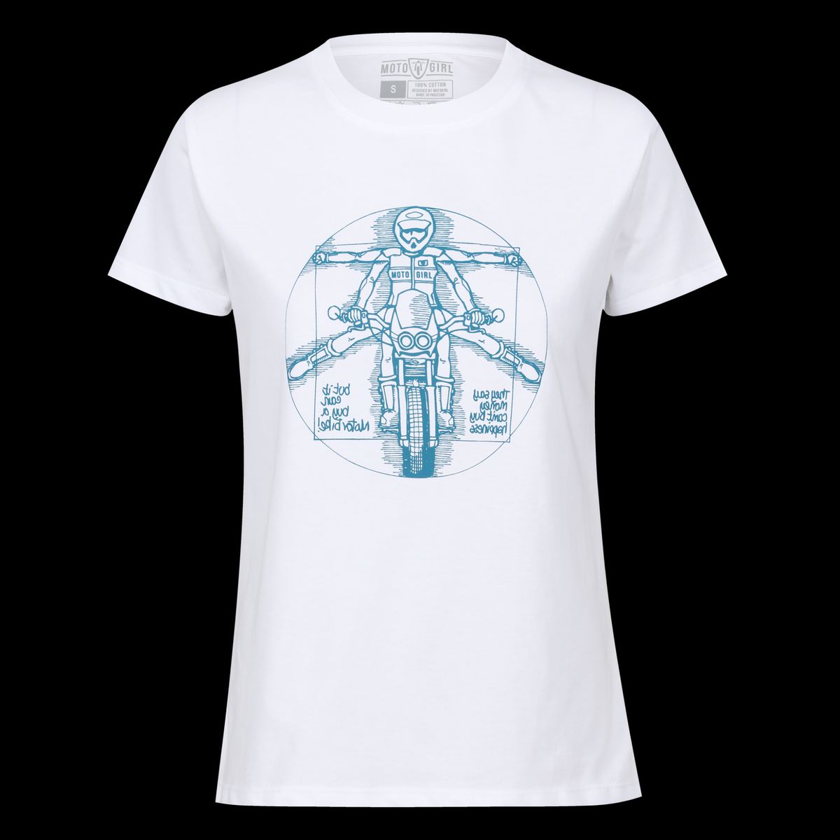 DA VINCI - Motorcykel t-shirt til damer - Hvid