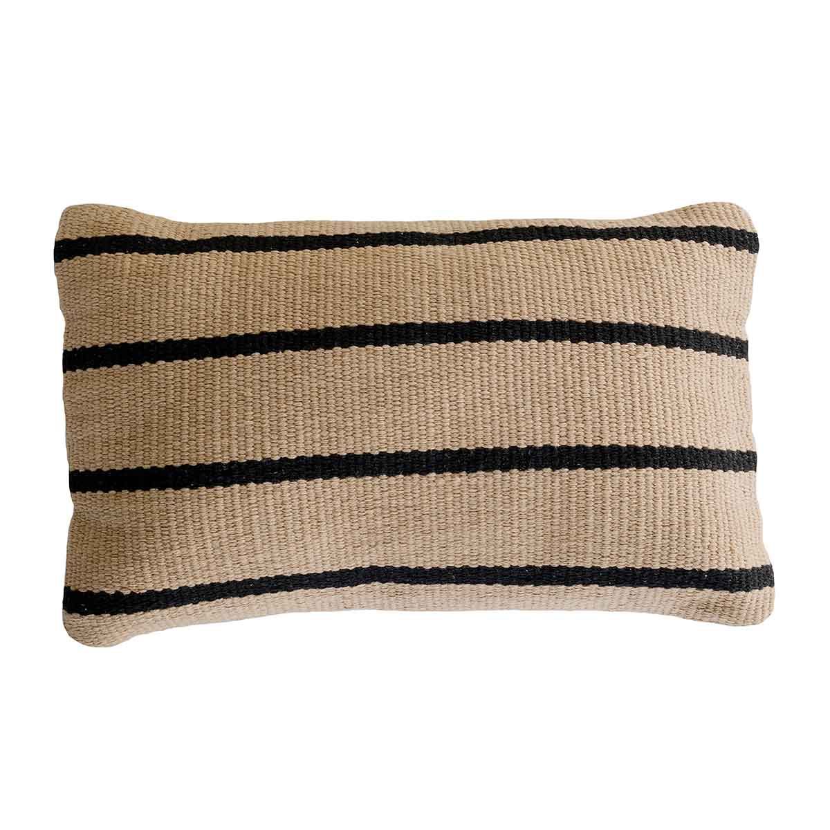 MOUD Home STRIPE pudebetræk 38x58 cm - beige/sort