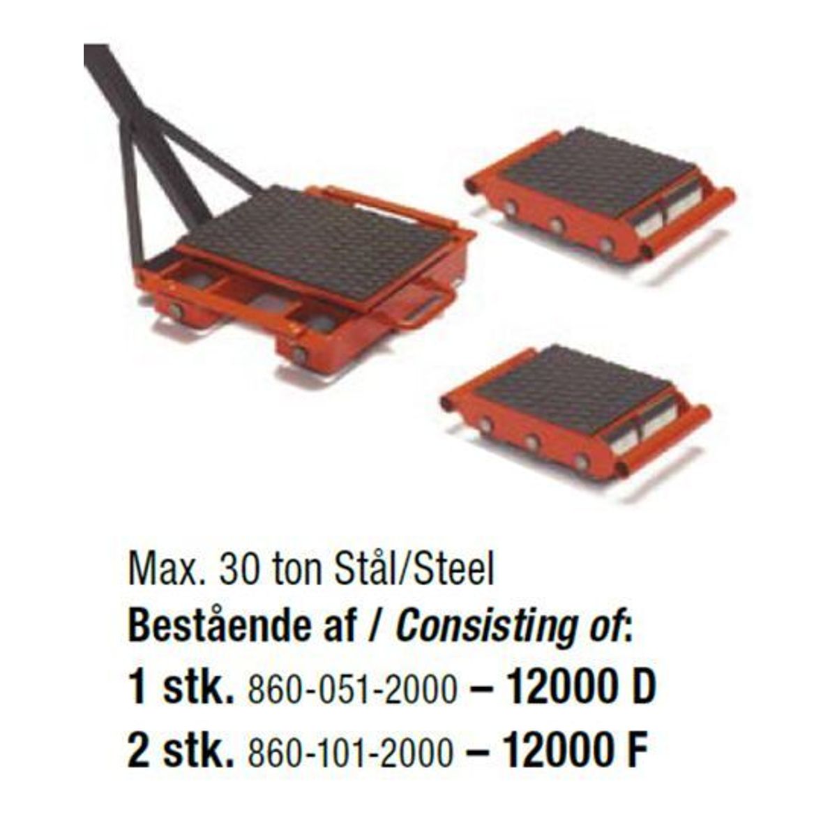 DK Transportrullesæt Til Max 30 Tons (Stål)