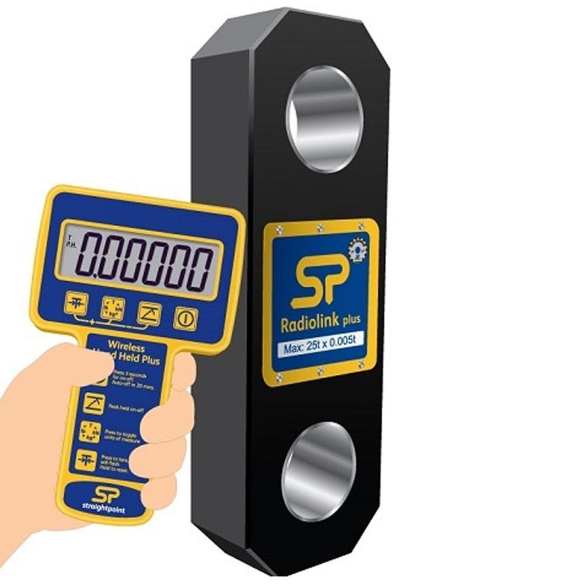 Dynamometer / Kranvægt, Straightpoint Radiolink Plus 100 T m. Display