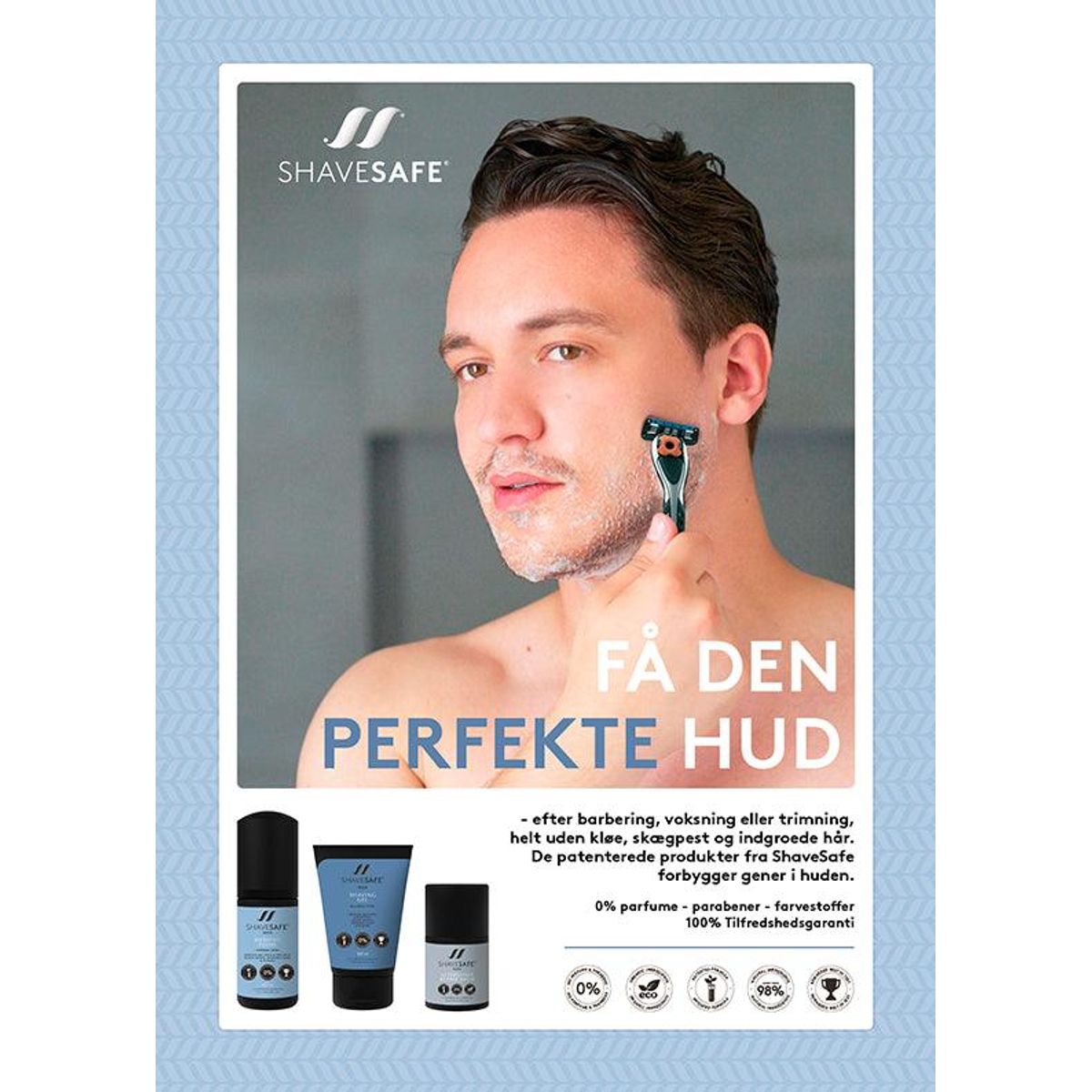 SHAVESAFE PRØVEPAKKE: 50ml Gel 1 x Razor - MAN