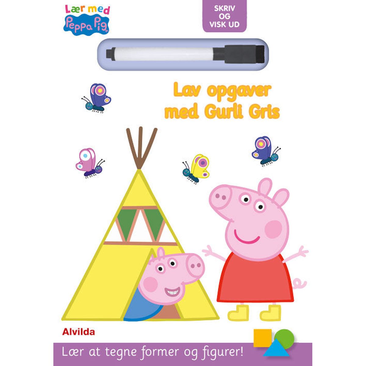 Peppa Pig - Lær med Gurli Gris - Skriv og visk ud - Lav opgaver med Gurli Gris