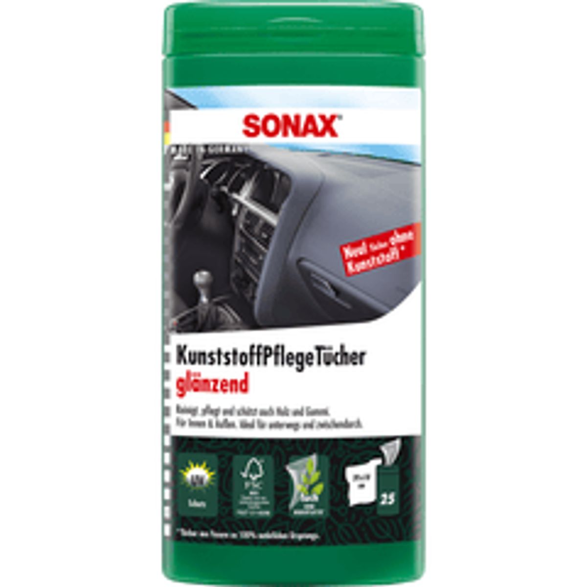 SONAX Plastpleje m. Glans Wipes 25 stk.