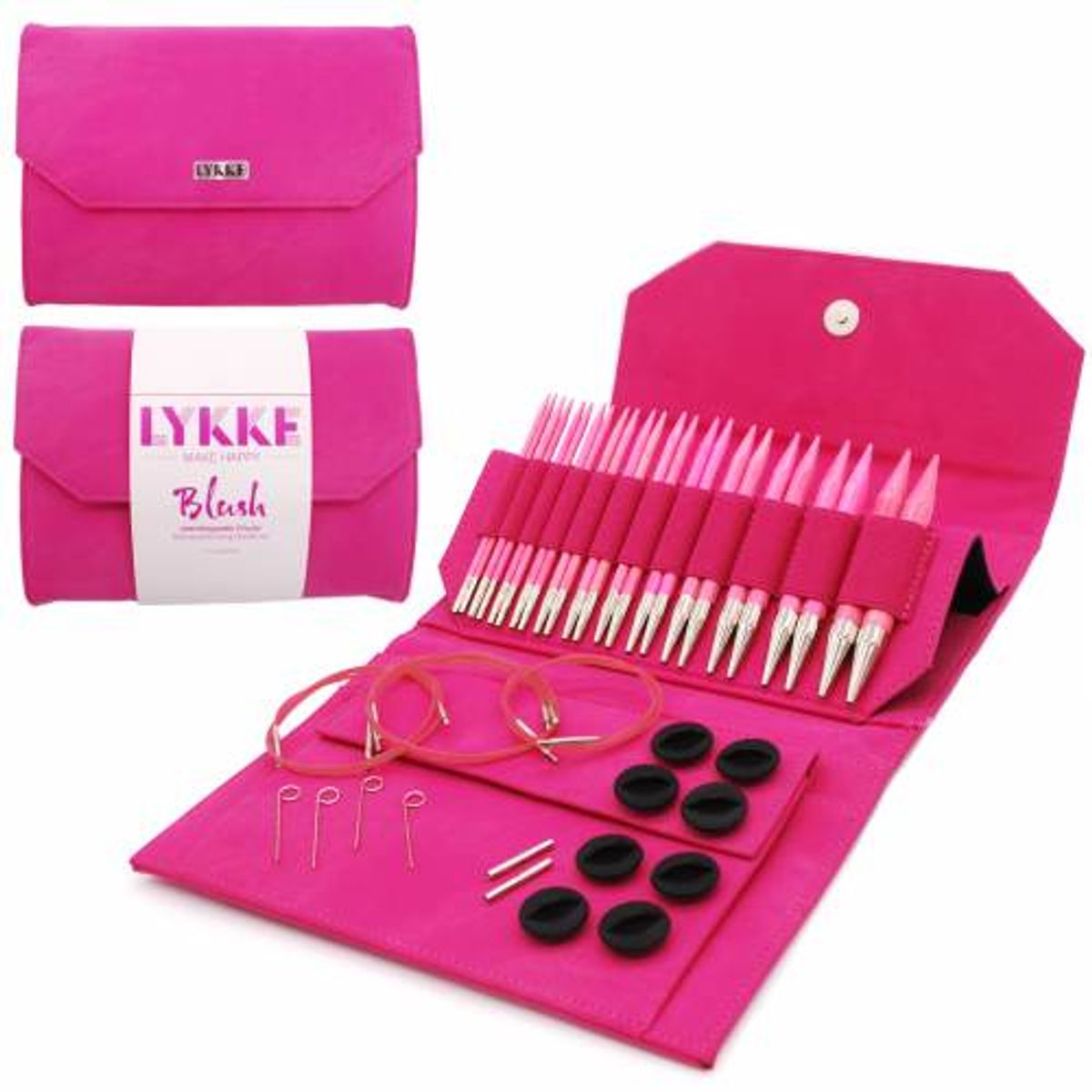 LYKKE Needles - Blush sæt - Fuchsia Denim Effect 5 in (ca. 13 cm)