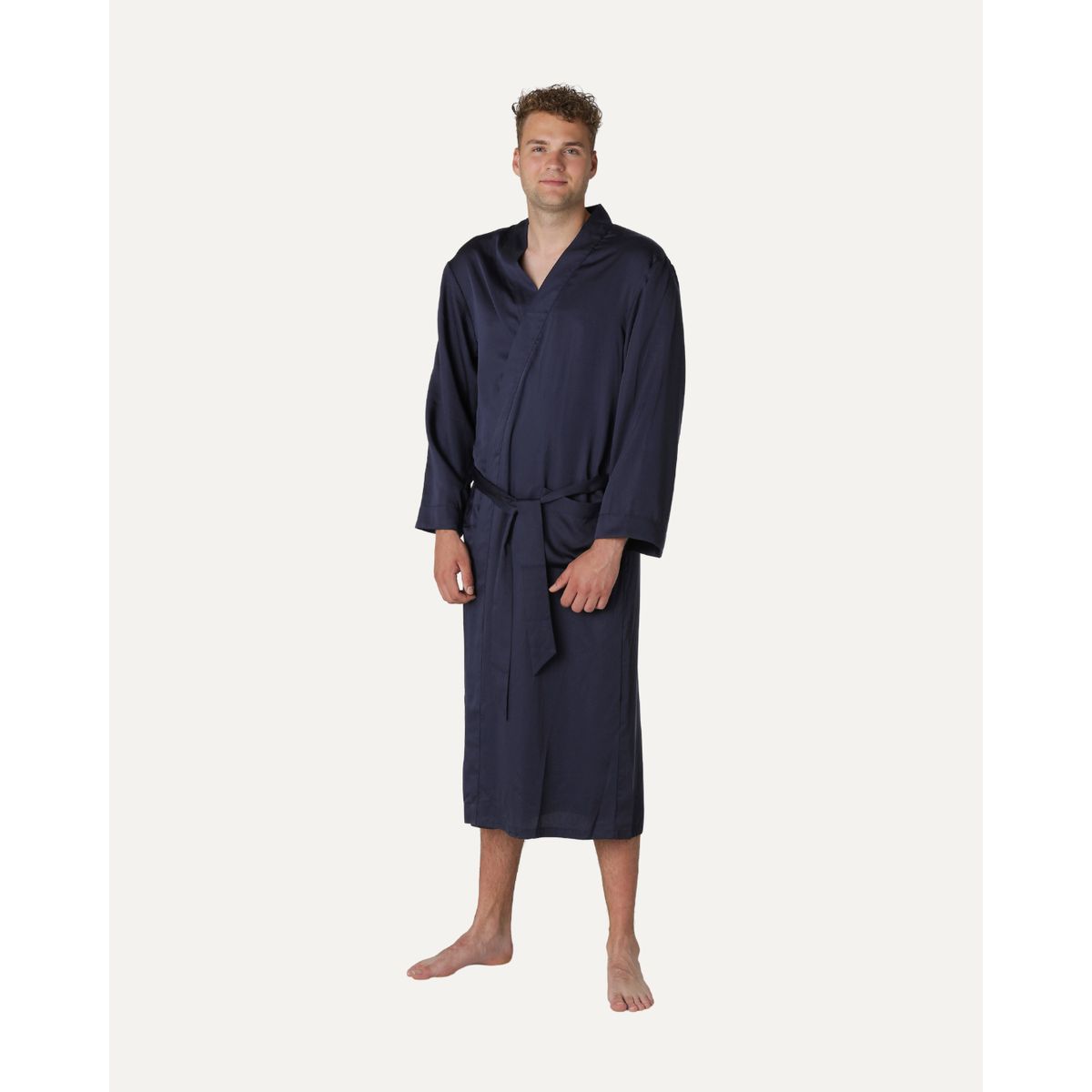 Bambus kimono | Lang herremodel | Navy blue | L