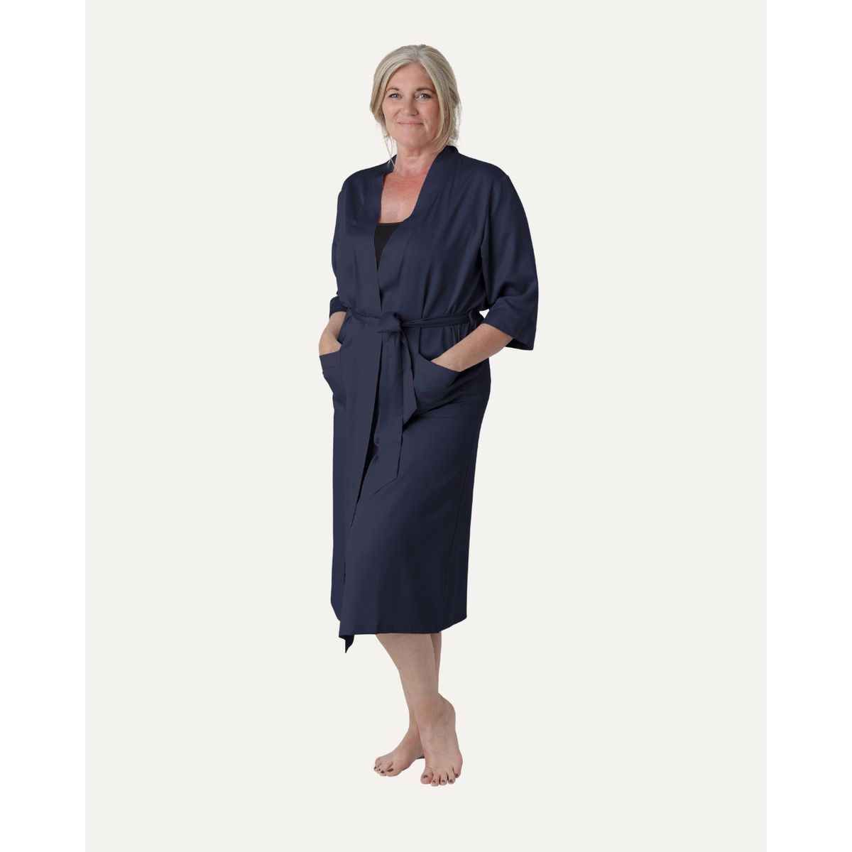 Bambus kimono | Lang damemodel | Navy blue | M