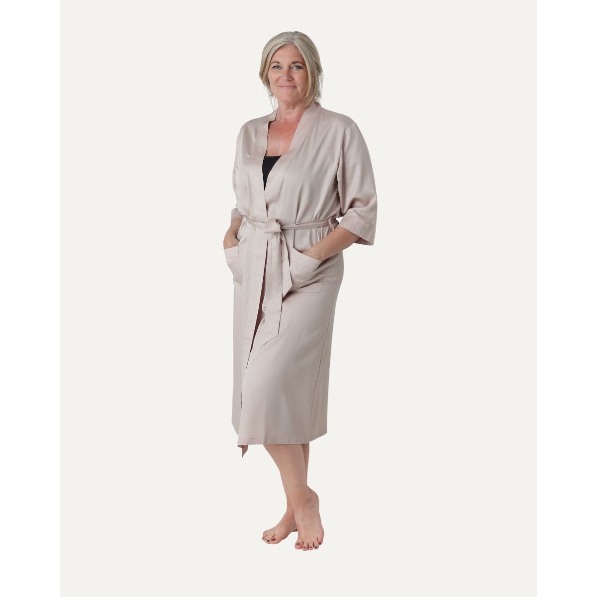 Bambus kimono | Lang damemodel | Nude blush | L