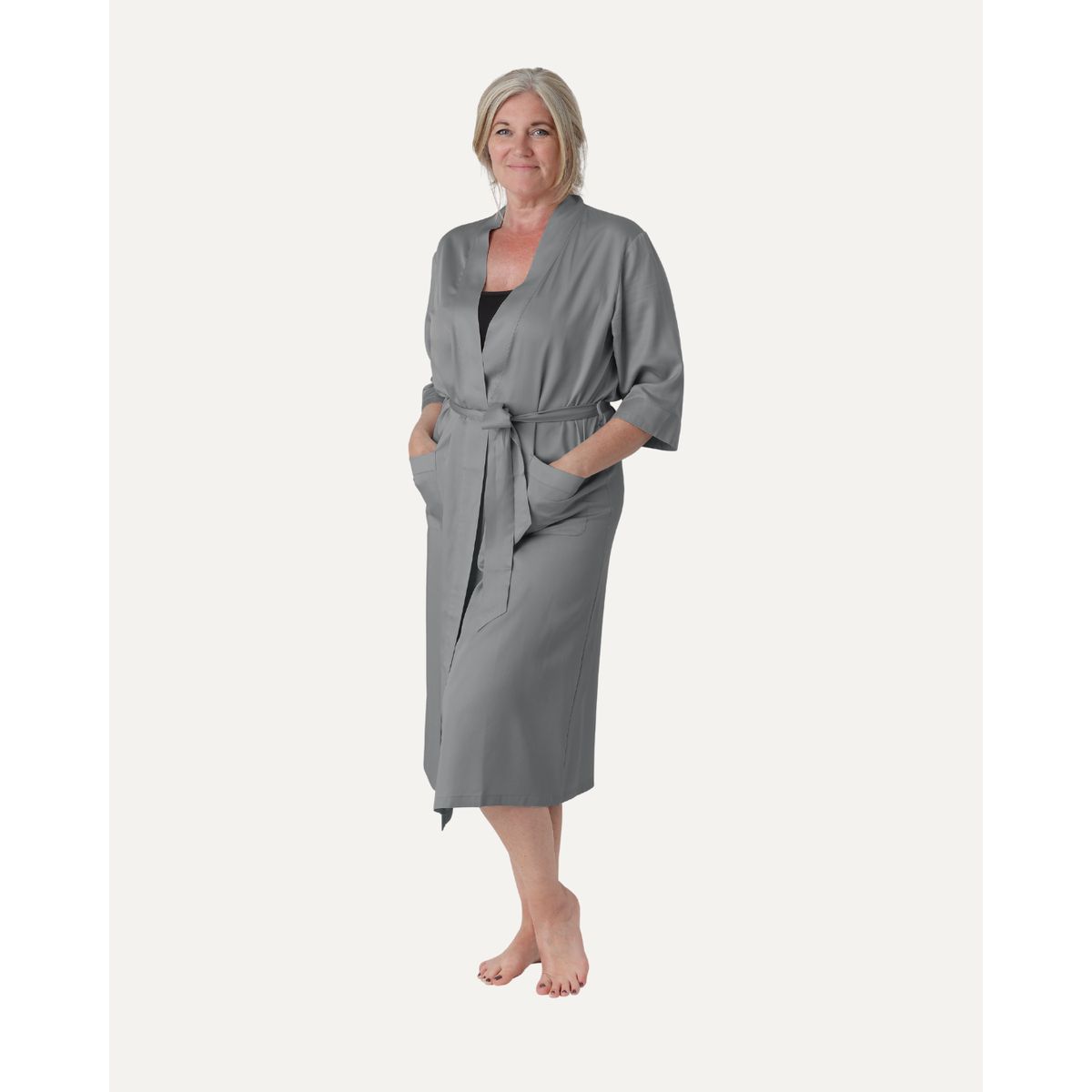 Bambus kimono | Lang damemodel | Light grey | L