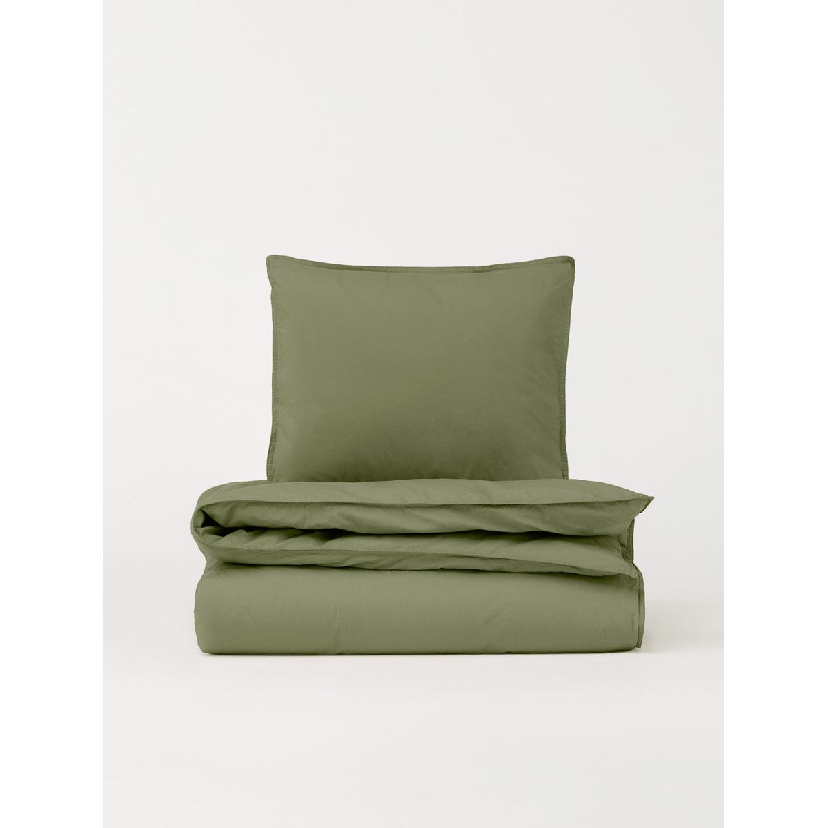 DAWN Percale Faconlagen (90x200x35) - Olive - 100% økologisk bomuld - Olivengrønt