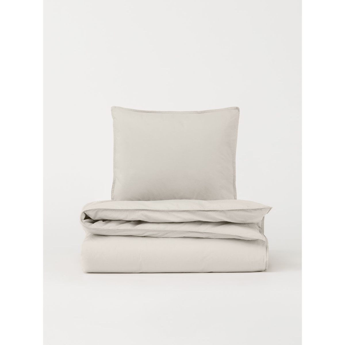 DAWN Percale Fladt Lagen (260x260) - Ivory - 100% økologisk bomuld - Lysegråt