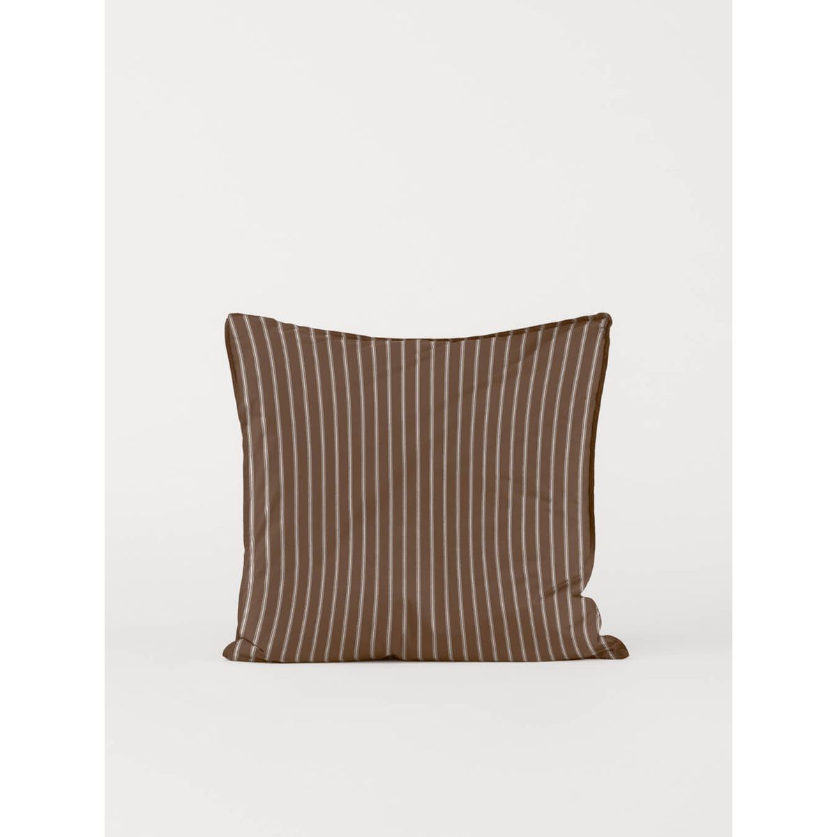 DAWN Percale Pudebetræk (60x63) - Chocolate Stripes - 100% økologisk bomuld - Brunt med striber