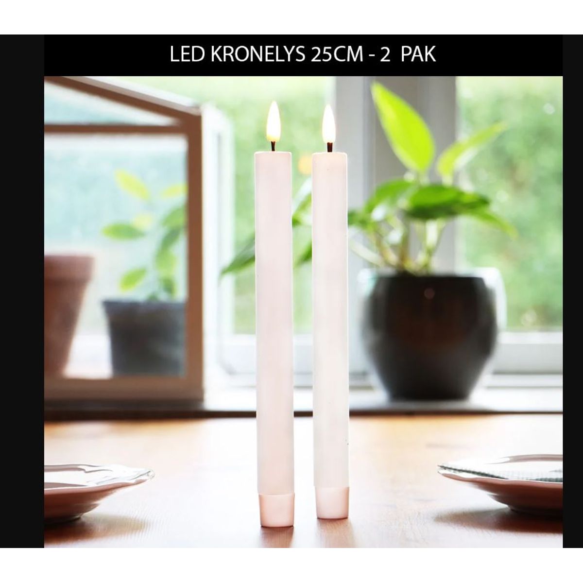 LED Kronelys 25 cm - 2 pak - WeDoBetter.dk