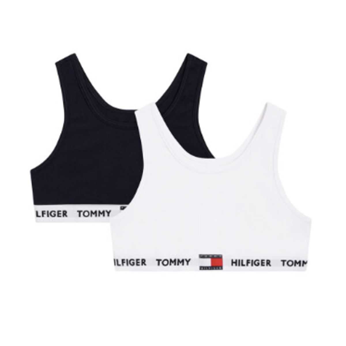 Tommy Hilfiger 2-Pak Bralette White/Black - Legekammeraten.dk