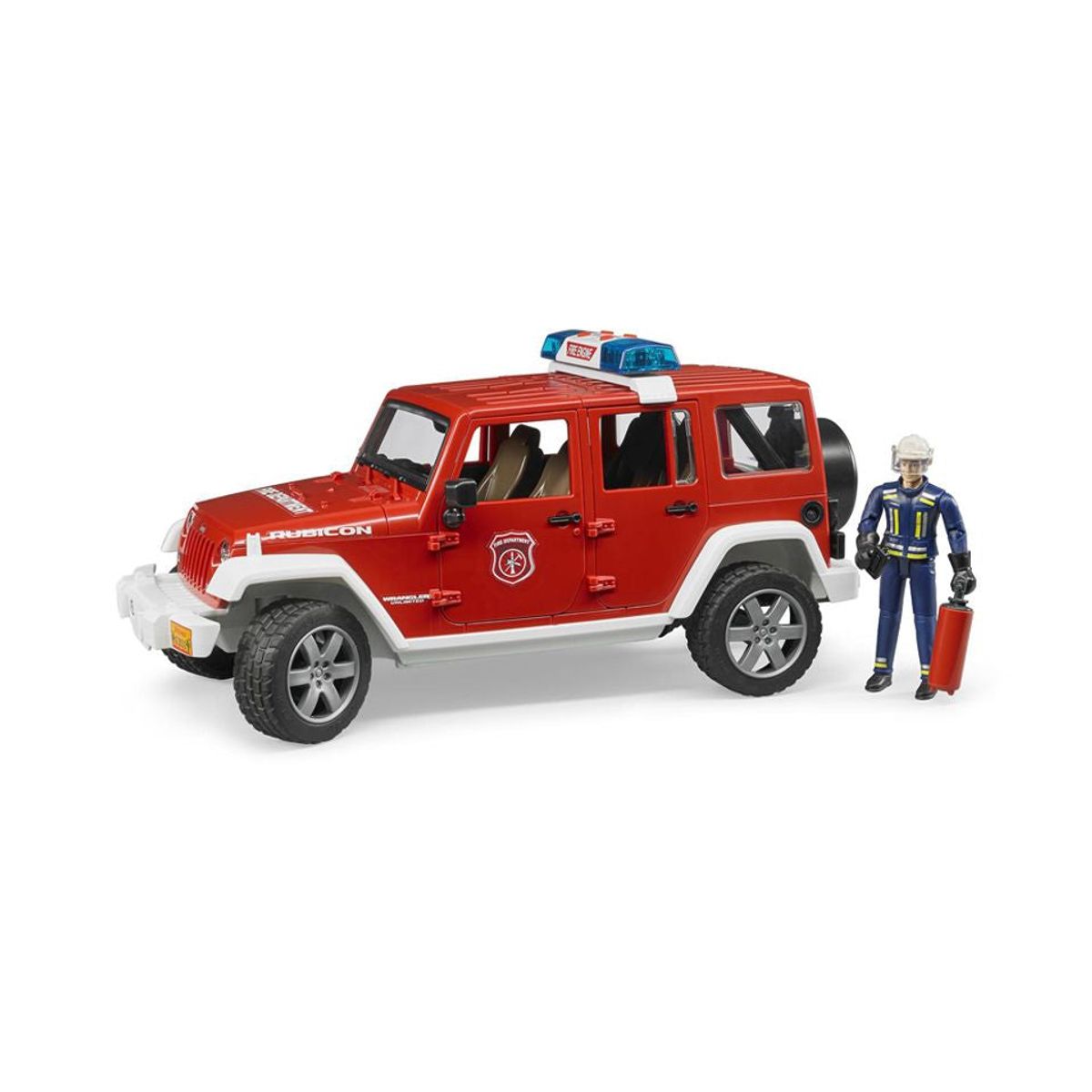 Bruder Jeep Wrangler Unlimited Rubicon Brandbil Med Brandmand - Bruder - Legekammeraten.dk