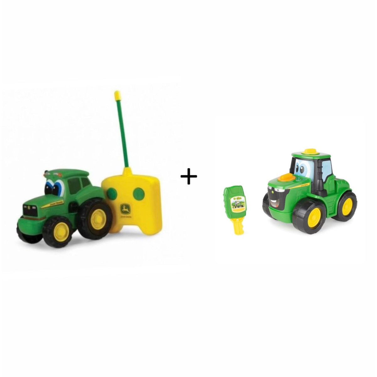 John Deere, R/C Johnny Traktor Og John Deere Key N Go Traktor Sæt - traktor - Legekammeraten.dk