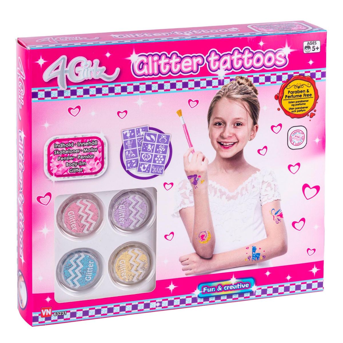 4-GIRLZ Glitter Tattoos - Tattoo - Legekammeraten.dk