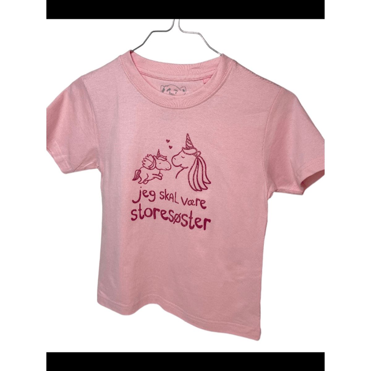 Jeg Skal Være Storesøster T-shirt S/S Enhjørning Rose - Legekammeraten.dk