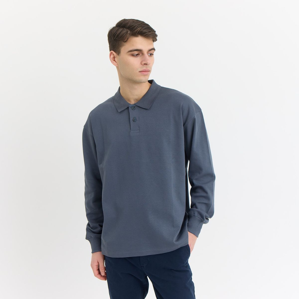 Micky Polo Sweat - Stone Grey / M