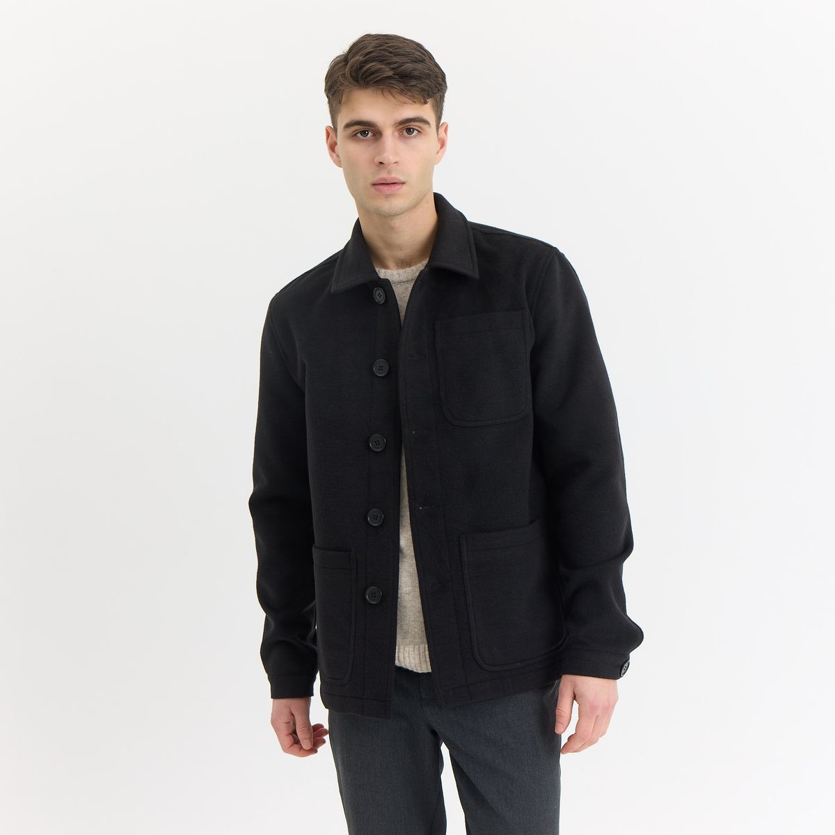 Rasmus Wool Jacket - Jet Black / XXL