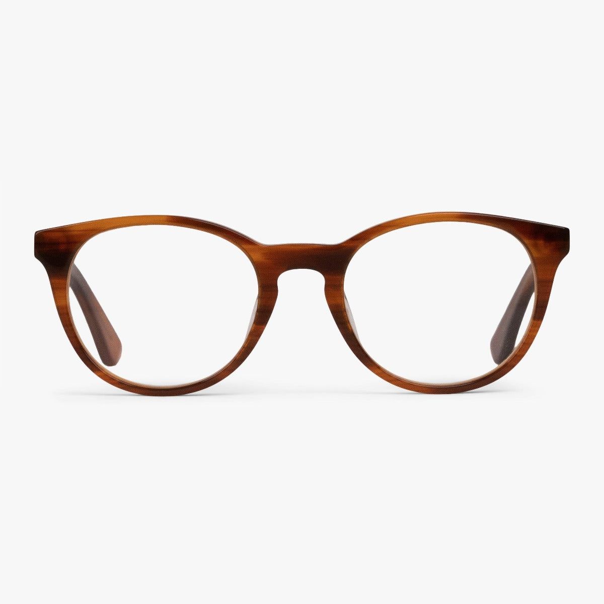 Blue light briller +2 -Women's Ãrebro Shiny Walnut - Luxreaders