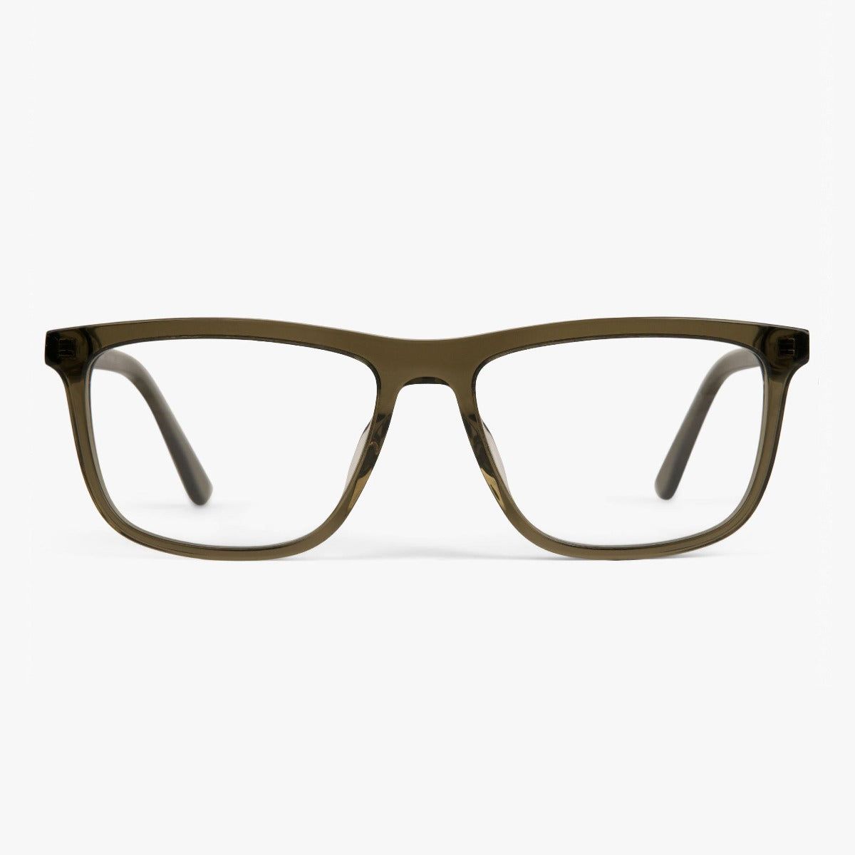 Blue light briller +1 -Men's Oslo Shiny Olive - Luxreaders