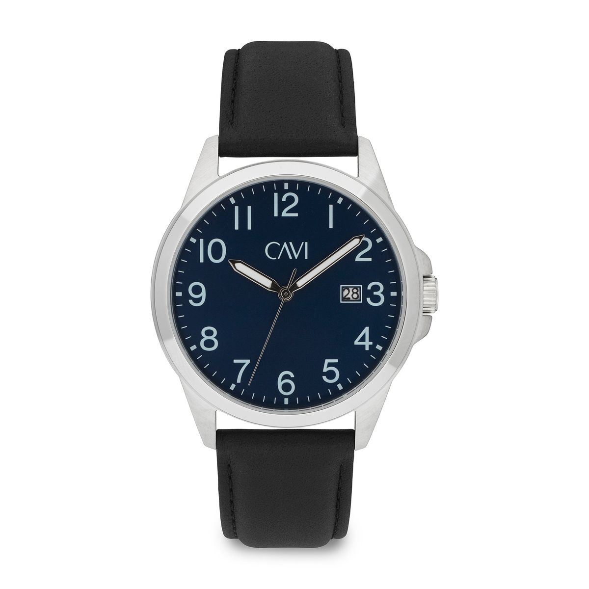 CAVI Watches - Leo ur m. sort rem, blue Stål Rustfrit