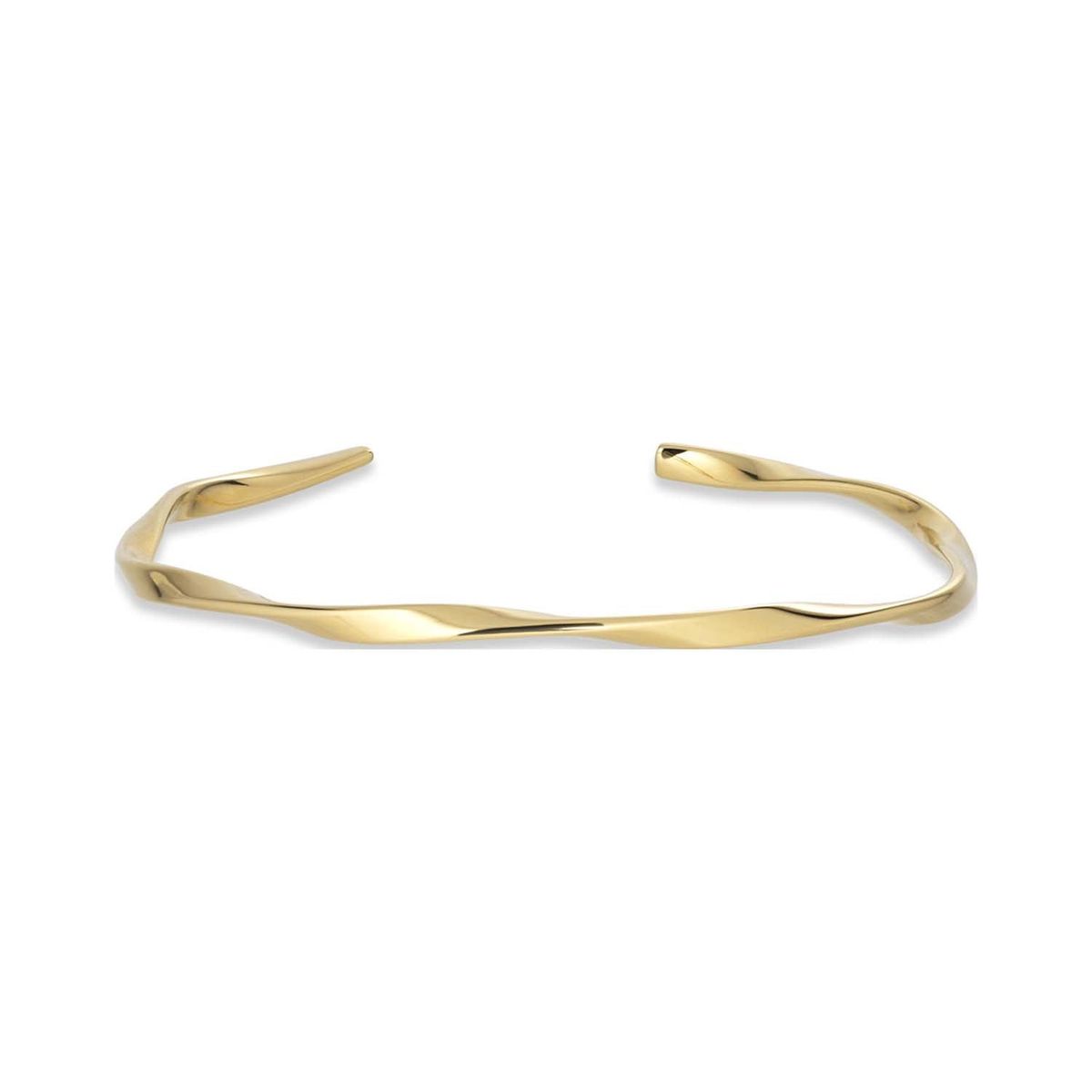 Baía Jewellery - Torcido bangle armbånd, 60 mm Rustfrit stål PVD guldbelægning