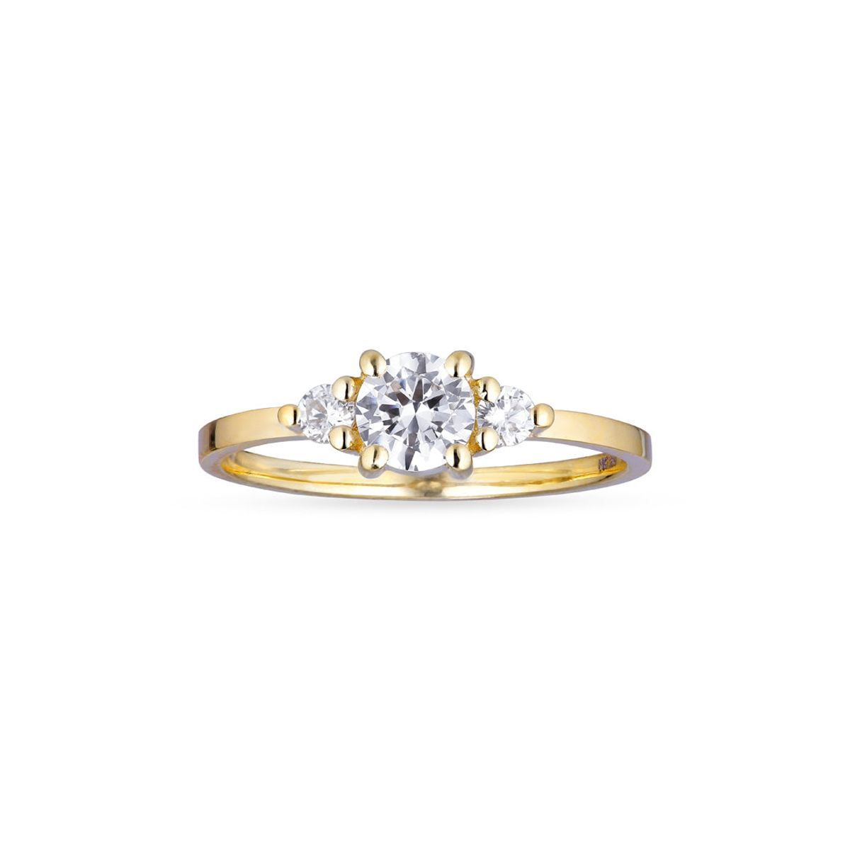 Aveny NINE K - Ring m. tre zirkonia 9 kt. guld