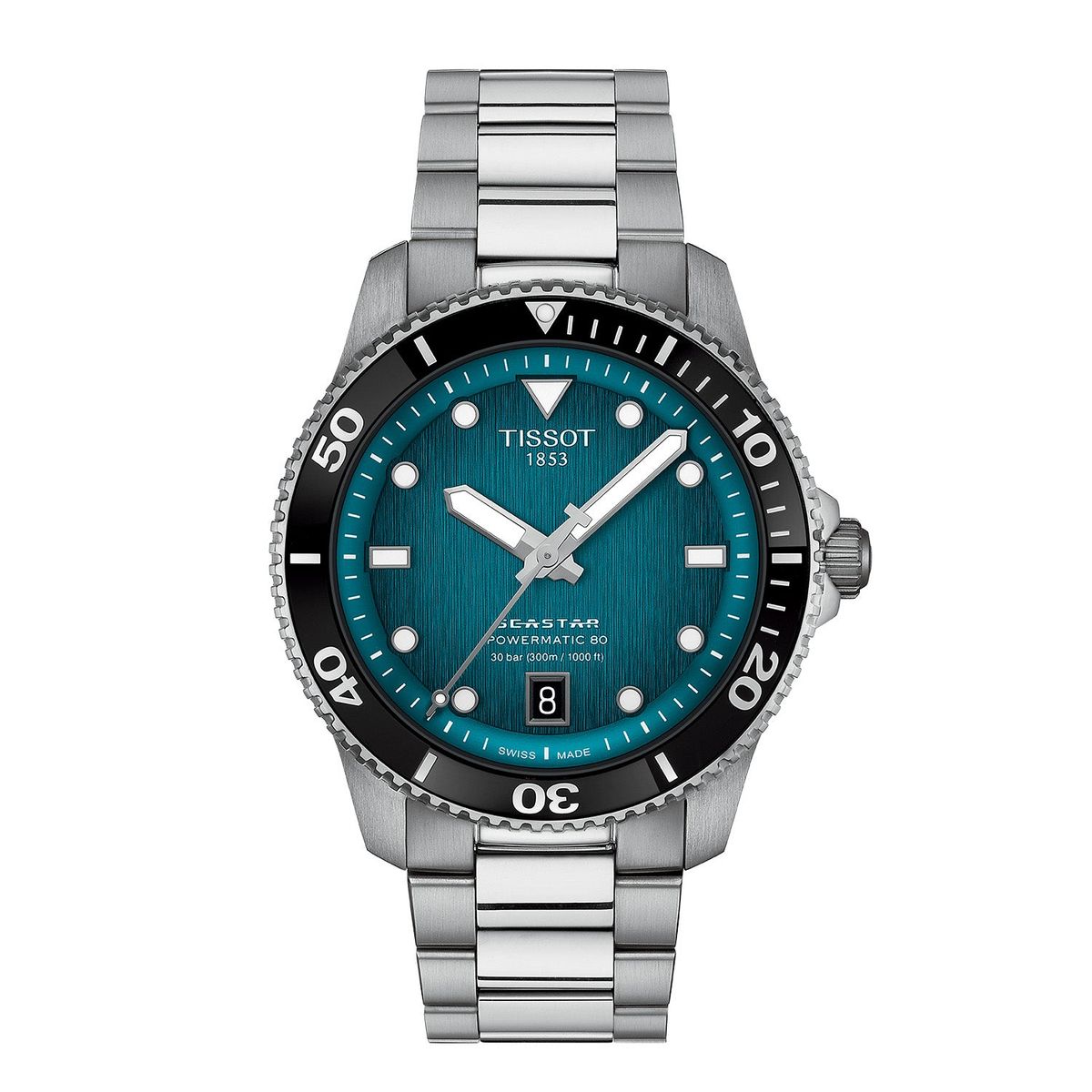 Tissot - Seastar 1000 PM80 m. turkis urskive, 40 mm T1208071109100