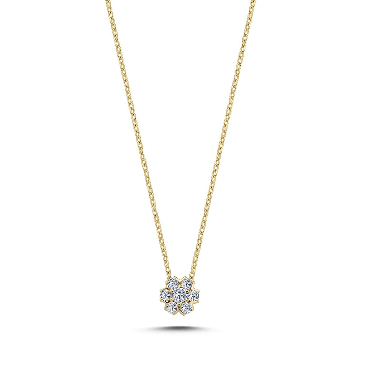 Nuran - Fleur halskæde 14 kt.guld m. diamanter 0,29 ct. i alt