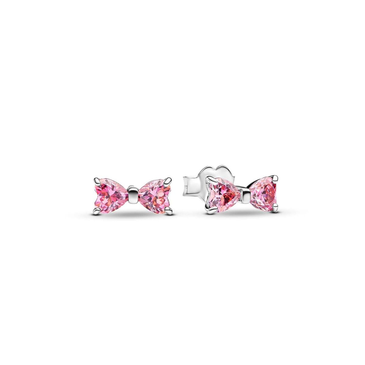 Pandora - Sparkling Pink Bow ørestikker, zirkonia Sølv sterlingsølv