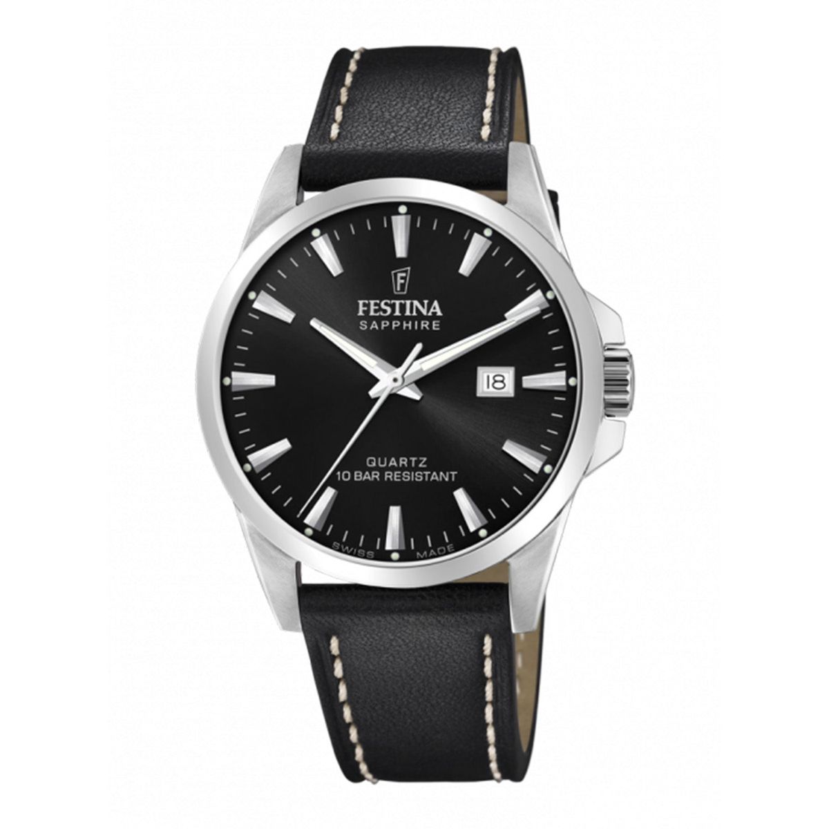 Festina - Swiss Made m. sort skive, 41 mm 20025/4